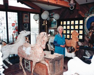 Marianne Stevens in her Roswell, NM, carousel figure restoration studio.