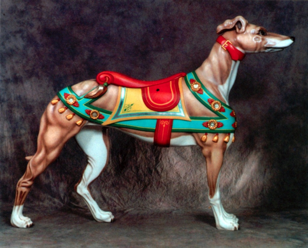 Looff greyhound from the Whalom Park carousel, restored by Layton Studios. (CNT 6-01)