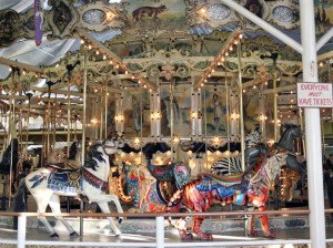 The 1902 Herschell-Spillman menagerie carousel at Trimper's Rides in Maryland.