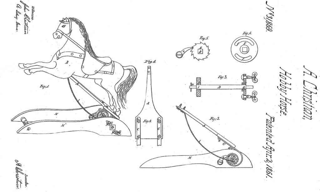 Andrew Christian’s Improved Rocking Horse patent No. 31,869 dated April, 2, 1861