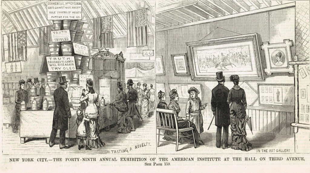 Exhibition at the American Institute Fair, New York City, 1880. Dare exhibited his toys and carriages at various exhibitions. Frank Leslie’s Illustrated Newspaper, November 1880. Barbara Williams collection