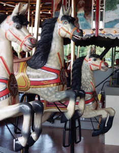 Circa 1915 Herschell-Spillman carousel with Dare horses. Restored for the museum in 2001.
