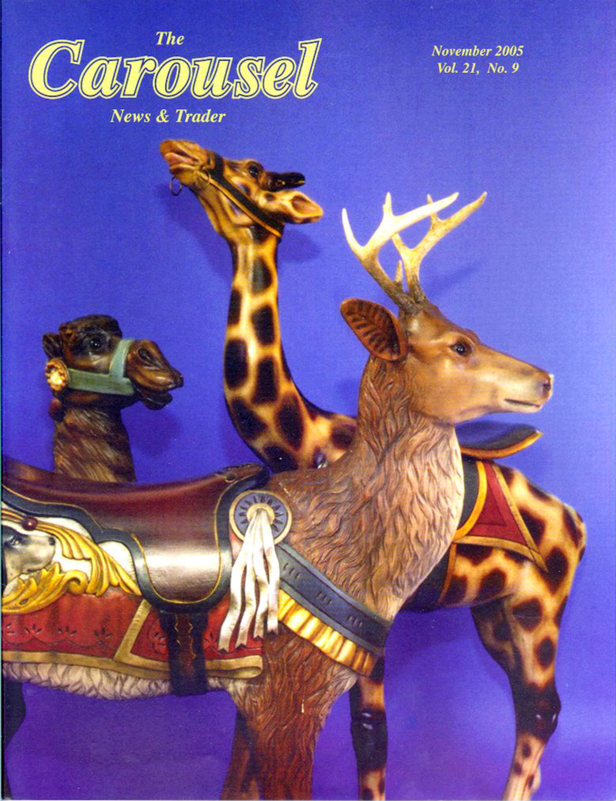 Carousel-news-cover-11_2005-Antique-carousel-giraffe-deer