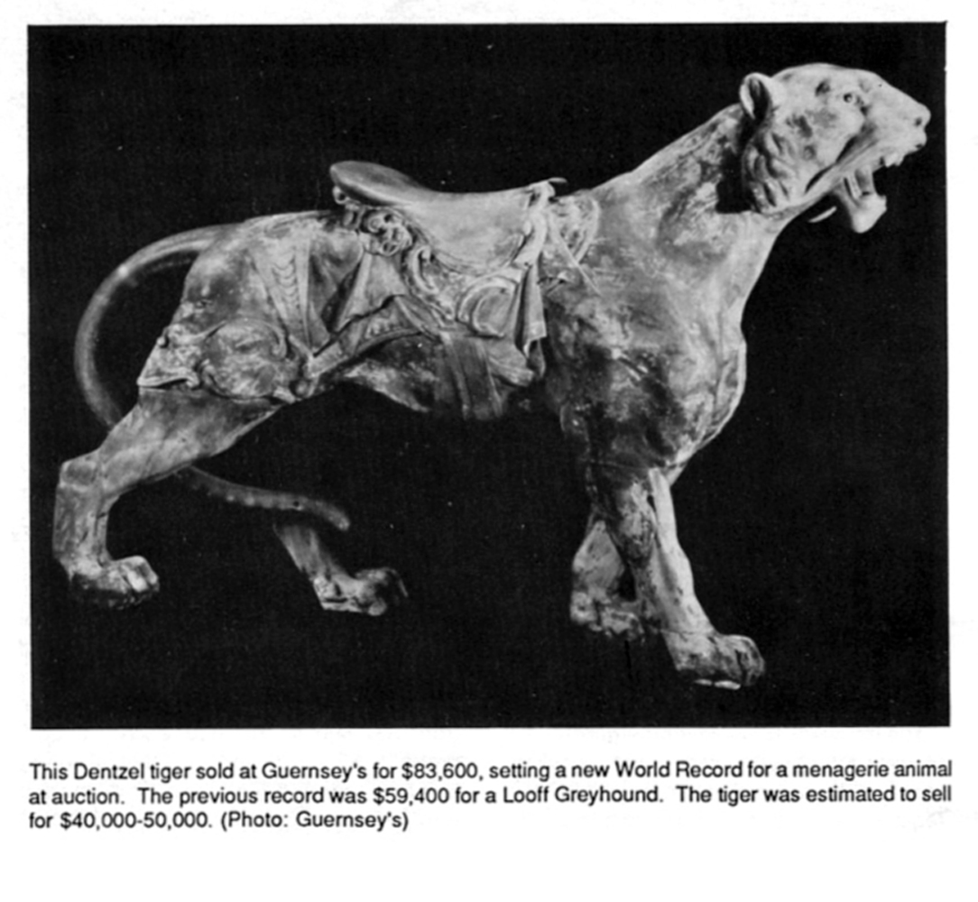 Dentzel-carousel-tiger-Dec-88-Gurnseys-auction