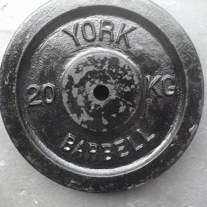Disques D'haltères Vintage YORK 10 Lb – Lot De 2 – Fonte Noire – 20 Lb Au Total
