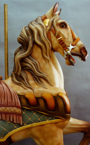 Ca. 1905 Dentzel-Muller Thoroughbred. This noble, yet sensitive and alert and realistic style of facial carving, so distinctly Dentzel, is actually attributed by most experts to Daniel Muller.