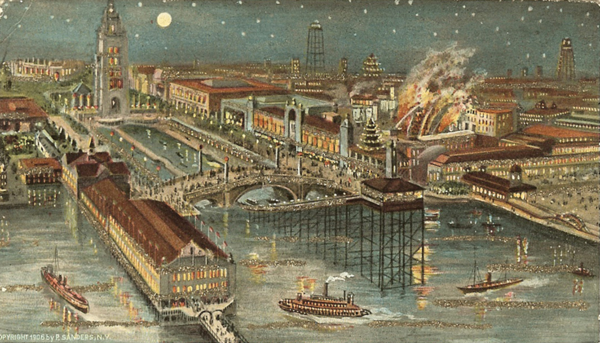 1906-Coney-Island-postcard-night-
