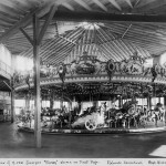 The original Saving Rock PTC carousel, PTC #21, moved to Six Flags Magic Mountain in the early 1970s. Photo courtesy of Tom Rebbie and the PTC Archives.