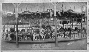 1890s Louis Bopp-Charles Looff Carousel at Sulzer's Harlem River Park, ca. 1900. Photo appeared in the CNT, June 2009, and Oct. 2010. Photo courtesy of the Sand Lake Historical Society. (Originally donated by Robert Kolb).