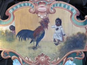 The "offending" art panel on the 1905 Dentzel.