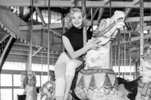 Ca. 1915 Carmel Carousel at Pleasure Beach, CT - Fairfield-Sun circa 1960 photo.