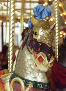 Armored horse from the Grand Rapids Spillman Eng. carousel.