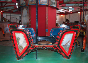 Chariot for the Carousel with a Swinging Platform as seen on the Oak Bluffs carousel. One can also be seen in the circa 1884 Dare catalog illustration. Photo courtesy of Roland Hopkins